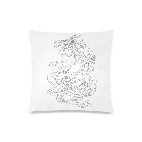 Color Me Chinese Dragon White Custom Zippered Pillow Case 20"x20"(Twin Sides)