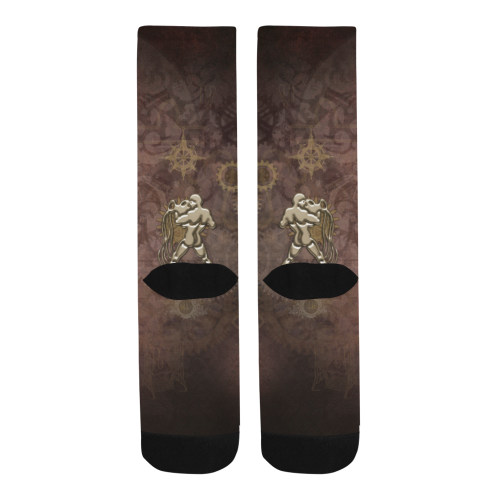 Steampunk Zodiac  Aquarius Men's Custom Socks