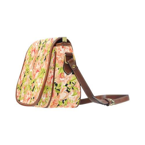 Colorful Flower Pattern Saddle Bag/Large (Model 1649)