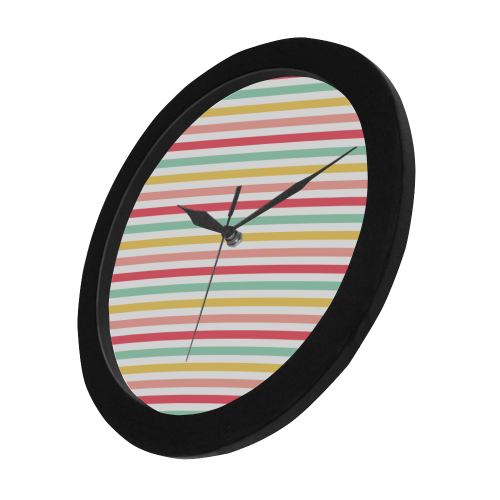 Pastel Stripes Circular Plastic Wall clock