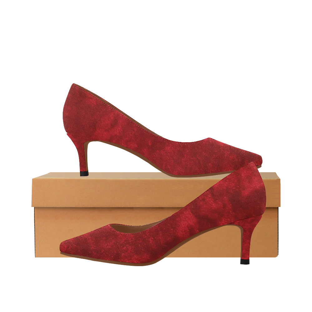 red velvet pumps