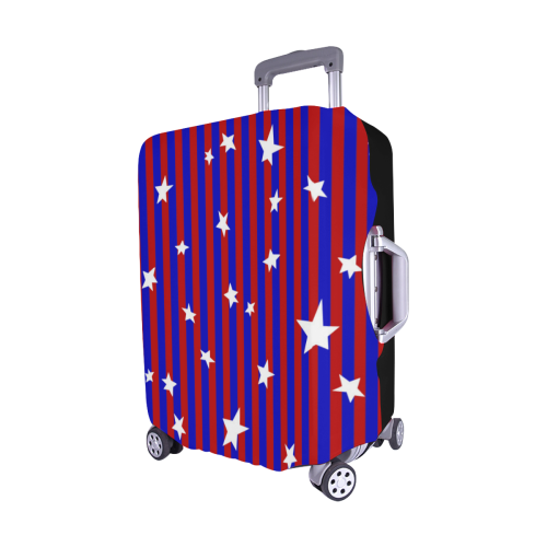 Stars with Blue and Red Stripes Luggage Cover/Medium 22"-25"