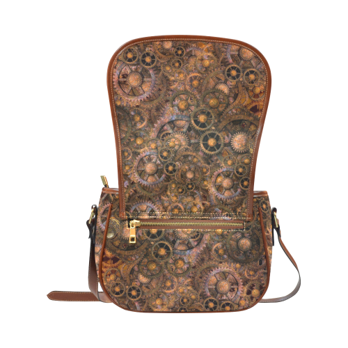 Steampunk Cogs Saddle Bag/Large (Model 1649)