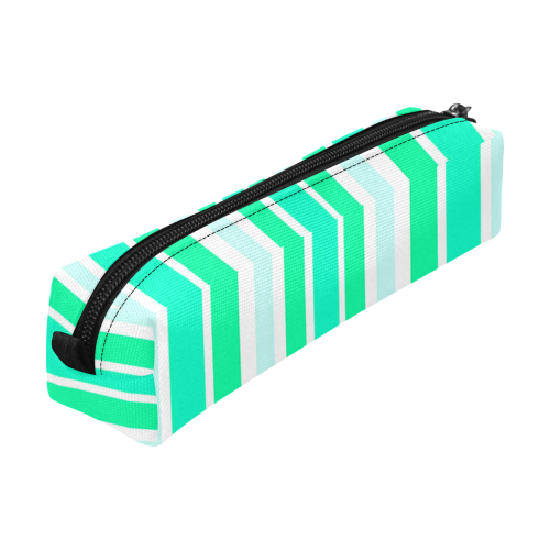 Summer Greens Stripes Pencil Pouch/Small (Model 1681)