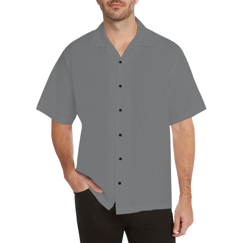 casual solid gray Hawaiian Shirt (Model T58)