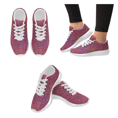 Pinks love Shoes glitters Women's Running Shoes/Large Size (Model 020)