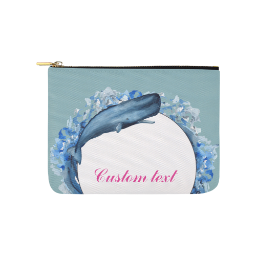 PiccoGrande`s octopus with whale rainy sky Carry-All Pouch 8''x 6''