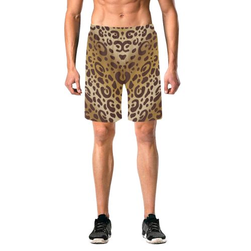 Leopard Print Shorts Men's All Over Print Elastic Beach Shorts (Model L20)