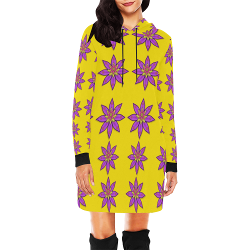 fantasy flower in the happy jungle of beauty All Over Print Hoodie Mini Dress (Model H27)