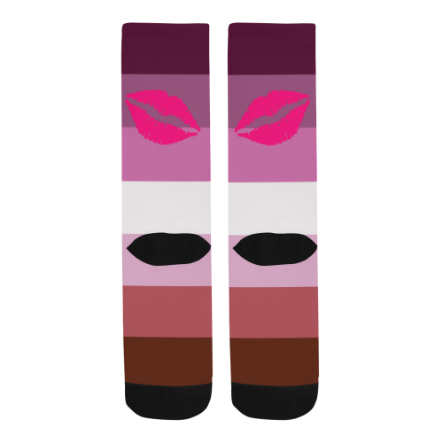 Lipstick Lesbian Flag Men's Custom Socks