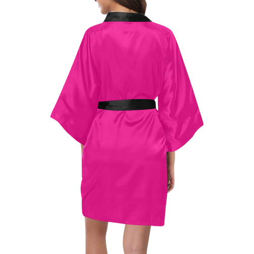 Hot Pink Happiness Solid Colored Kimono Robe