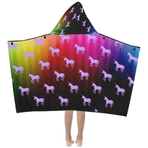 My Rainbow Unicorn Kids' Hooded Bath Towels