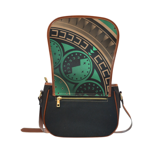 Horse War Shield (Green) Saddle Bag/Small (Model 1649)(Flap Customization)