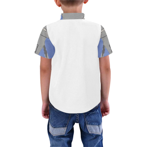 ROBOT YOUTH SHIRT Boys' All Over Print Short Sleeve Shirt (Model T59)