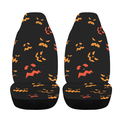 Pumpkin faces Halloween Car Seat Cover Airbag Compatible (Set of 2)