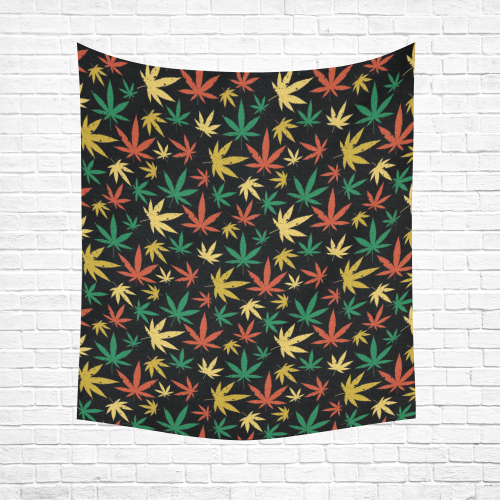 Cannabis Pattern Cotton Linen Wall Tapestry 51"x 60"