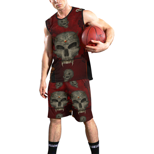 Skull with celtic knot All Over Print Basketball Uniform