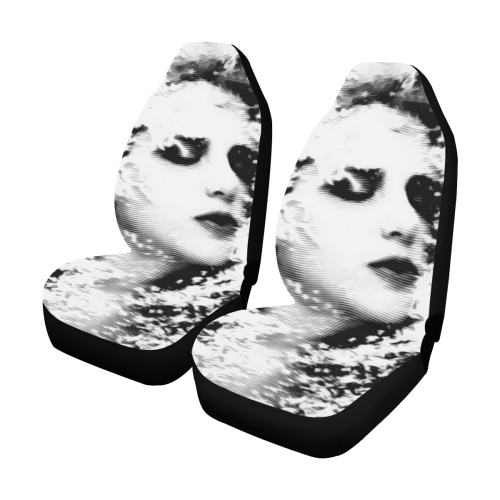 Dreaming Girl - Grunge Style Black White Car Seat Covers (Set of 2)