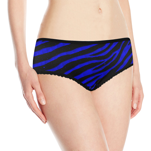 Ripped SpaceTime Stripes - Blue Women's All Over Print Classic Briefs (Model L13)