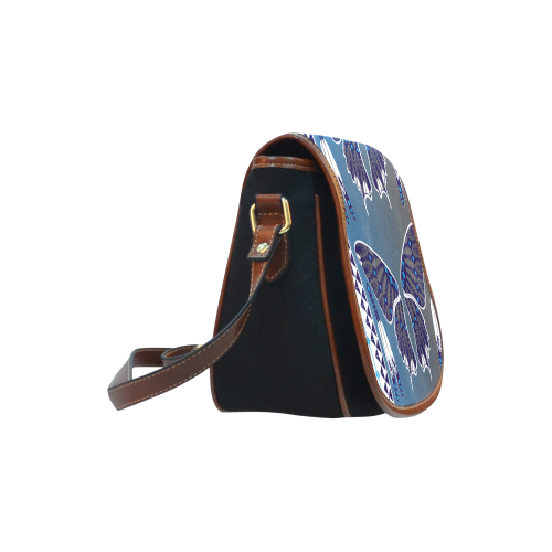 Butterfly wings Blue Saddle Bag/Small (Model 1649)(Flap Customization)