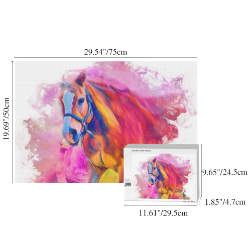 Painterly Animal - Horse by JamColors 1000-Piece Wooden Photo Puzzles
