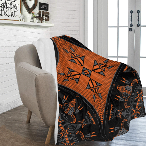 Sacred Buffalo Orange Ultra-Soft Micro Fleece Blanket 60"x80"
