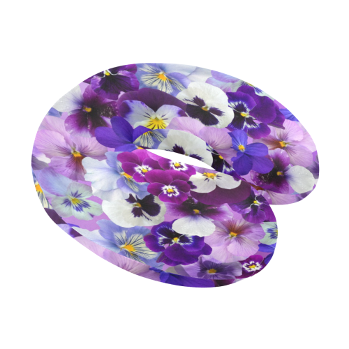 Pretty Purple Pansies U-Shape Travel Pillow