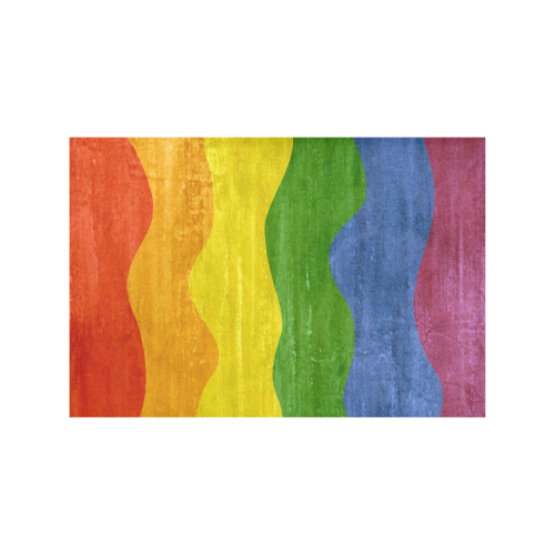 Gay Pride - Rainbow Flag Waves Stripes 3 Placemat 12’’ x 18’’ (Set of 2)