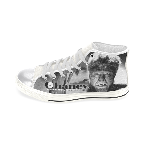 wolfman chaney logo wht Women's Classic High Top Canvas Shoes (Model 017)