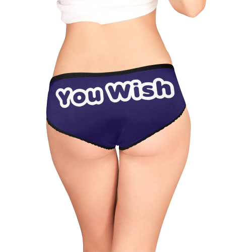 You Wish Back White And Dark Blue Women's All Over Print Girl Briefs (Model L14)