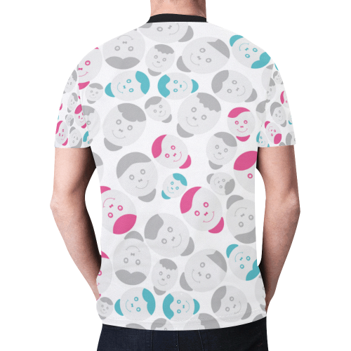 smiley faces pattern New All Over Print T-shirt for Men/Large Size (Model T45)