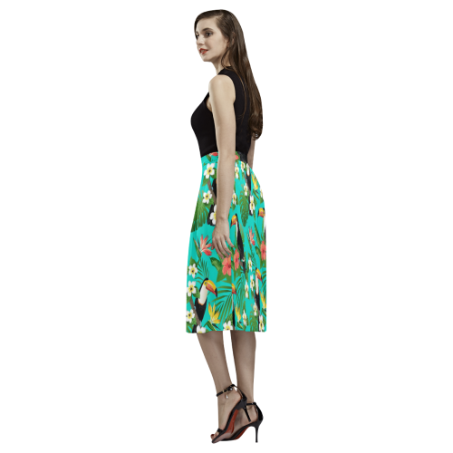 Tropical Summer Toucan Pattern Aoede Crepe Skirt (Model D16)