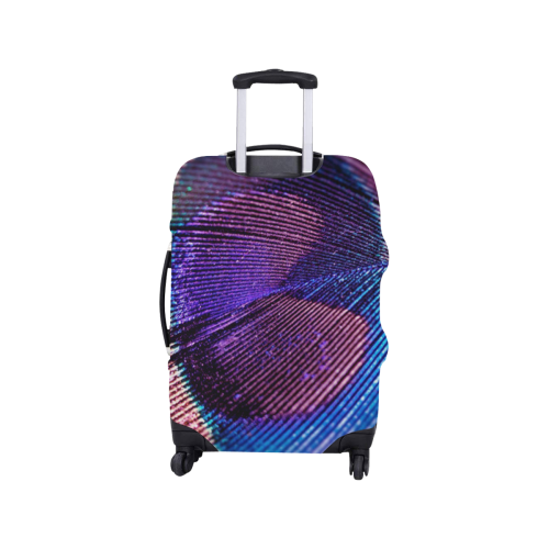 Purple Peacock Feather Luggage Cover/Small 18"-21"