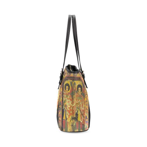 Higher Tings "Axum"  Tote Bag Leather Tote Bag/Large (Model 1640)