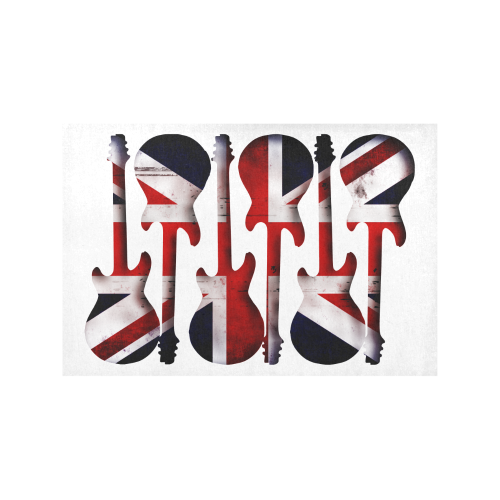 Union Jack British UK Flag Guitars Placemat 12’’ x 18’’ (Set of 4)