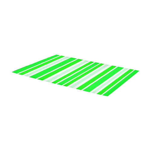 Neon Green Stripes Area Rug 7'x3'3''