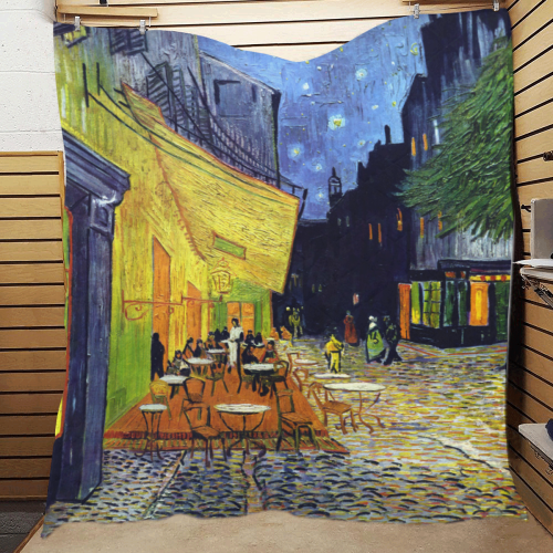 Vincent Willem van Gogh - Cafe Terrace at Night Quilt 60"x70"