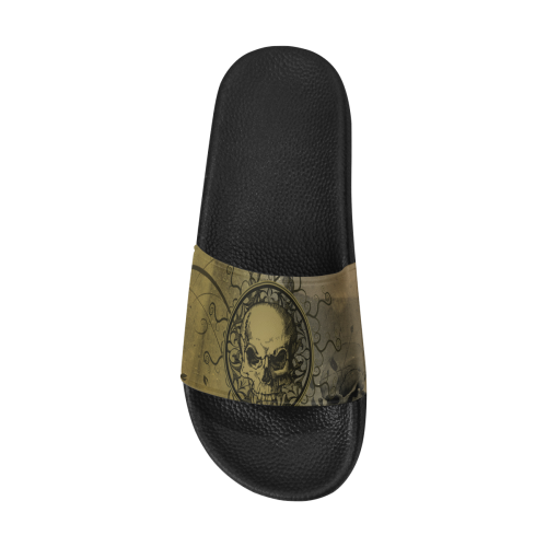 Amazing skull with skeletons Men's Slide Sandals (Model 057)