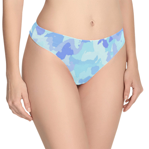 camouflage , aqua Women's All Over Print Thongs (Model L30)