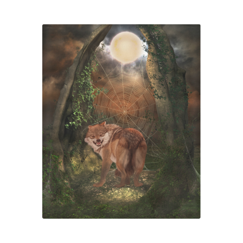 Awesome wolf in the night Duvet Cover 86"x70" ( All-over-print)