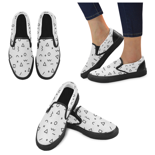 Shapes Women's Unusual Slip-on Canvas Shoes (Model 019)