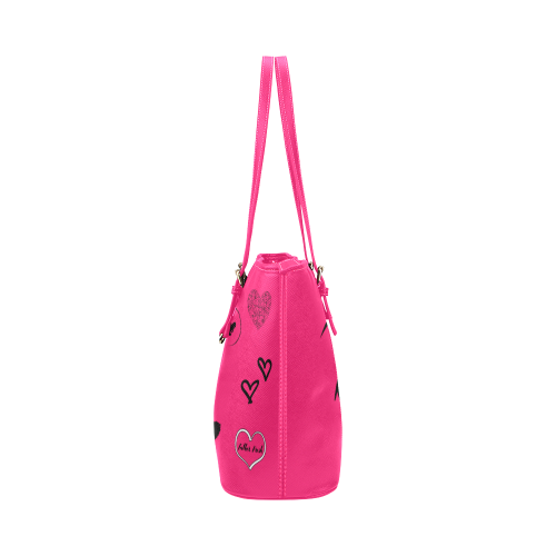 FF 'Walking Memorial' Pink Leather Tote Bag/Large (Model 1651)