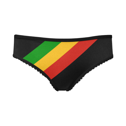 Rastafari Flag Colored Stripes Women's All Over Print Girl Briefs (Model L14)