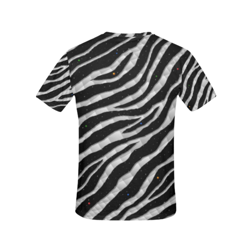 Ripped SpaceTime Stripes - White All Over Print T-Shirt for Women (USA Size) (Model T40)