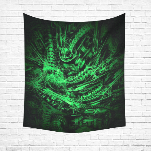 3D Demon Rider Black Light Horror Party Cotton Linen Wall Tapestry 51"x 60"