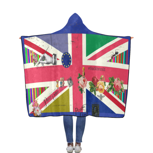 Union Jill F*ck Brexit Flannel Hooded Blanket 56''x80''