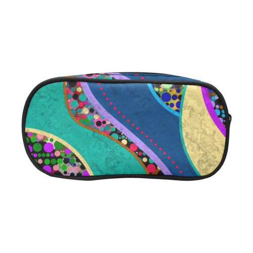 Abstract Pattern Mix - Dots And Colors 1 Pencil Pouch/Large (Model 1680)