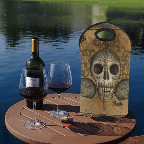 Awesome skull with celtic knot 2-Bottle Neoprene Wine Bag