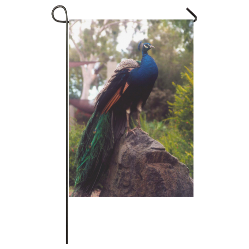 Peacock Rock Garden Flag 28''x40'' （Without Flagpole）