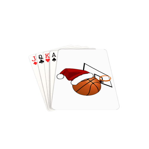 Santa Hat Basketball And Hoop Christmas Playing Cards 2.5"x3.5"